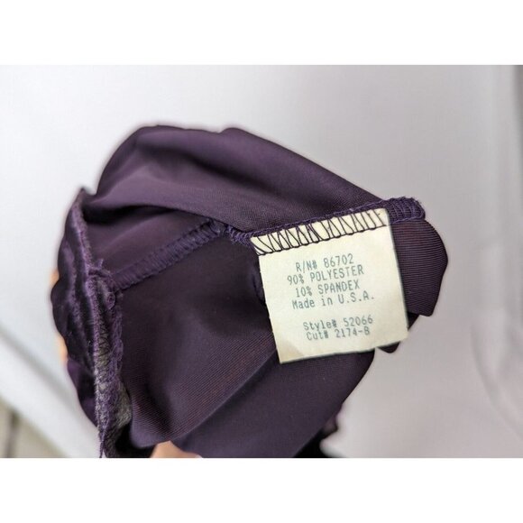 Vintage 90s Cynthia Max S Purple Velvet Overall Bib Dress Button Up Side Phoebe - Picture 11 of 12